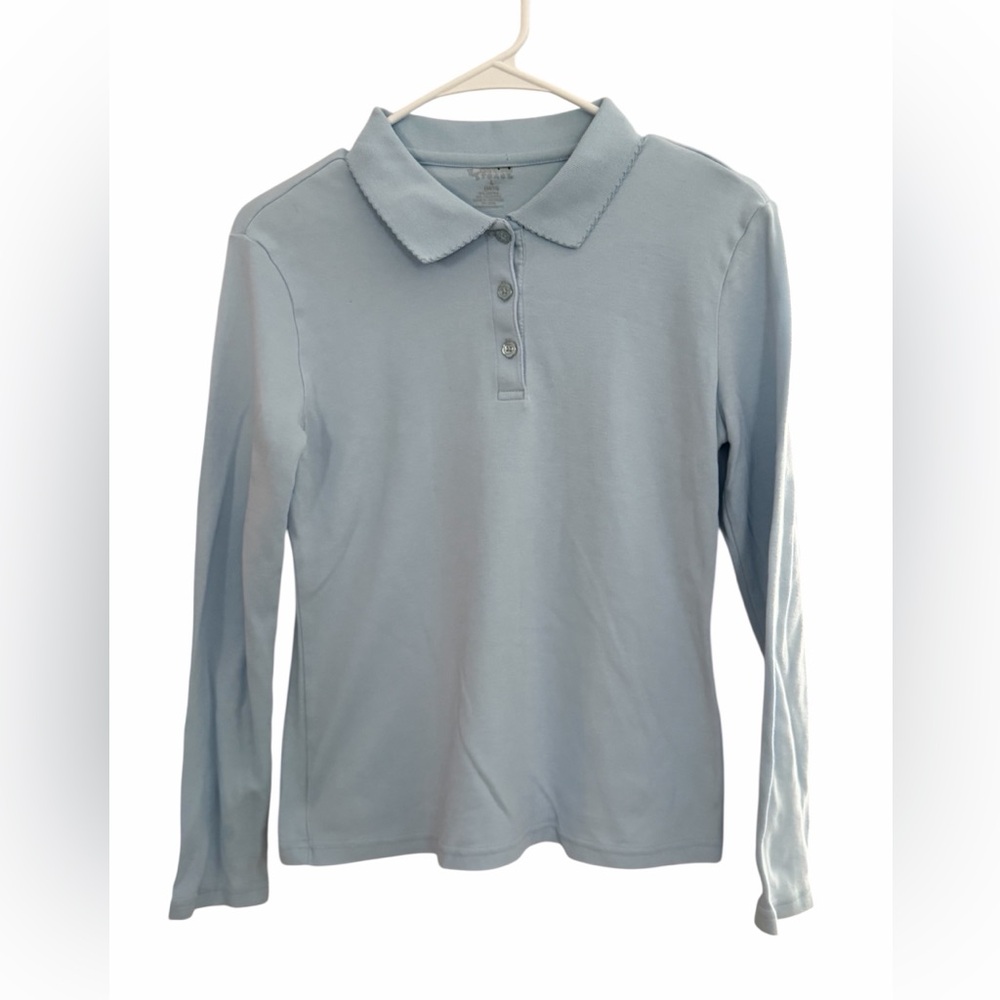 French Toast Girls School Uniform Long Sleeve Polo Shirt - Size Large (14-16)